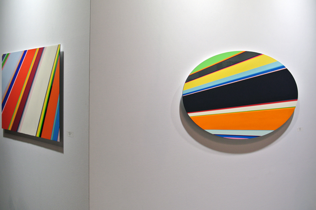 Oval n. 979, 2013 e Horizontal dynamic n. 1097, 2015. Bodde N. (Galerie Lahumière). Art Paris Art Fair 2015. Ph. Silvia Dogliani