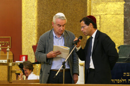 Il filosofo della scienza Giulio Giorello e Daniele Cohen, assessore alla Cultura della Comunita ebraica di Milano. Ph. Angelo Redaelli ©