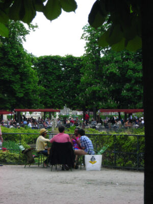 Una partita a carte al parco