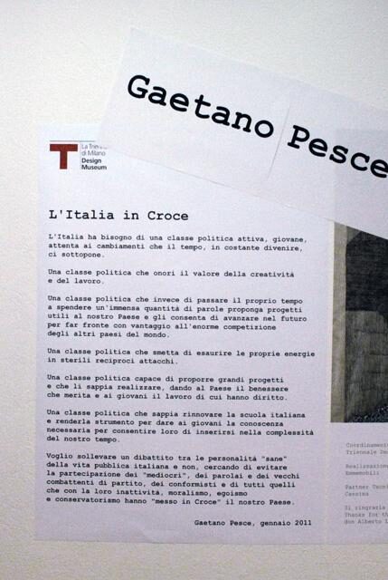 DESIGN/ Gaetano Pesce mette “L’Italia in Croce”. Un invito al cambiamento