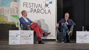 Manlio Maggio (dx) con Luciano Messi (sovrintendente del Teatro Regio di Parma)