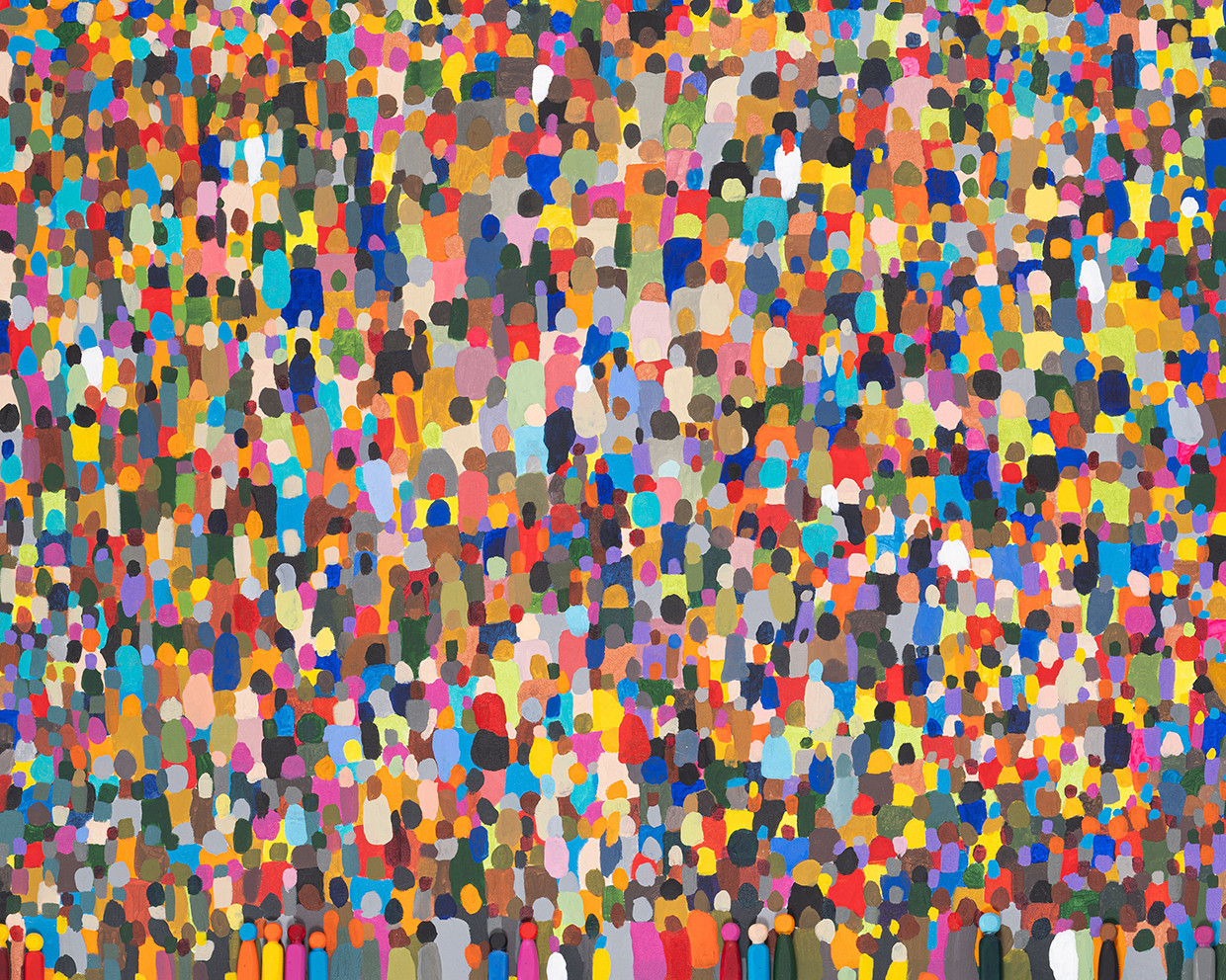  Nadir Zarour, Crowd 2, 2020, Acrylic And Mix Media On Canvas, 150x120cm 1240
